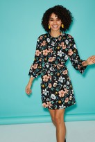 Thumbnail for your product : Little Mistress Black Floral-Print Shift Dress