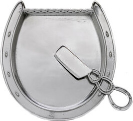 Arthur Court Equestrian Horseshoe 2 Piece Cheese Board and Platter Set