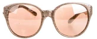 Linda Farrow Reflective Snakeskin Sunglasses