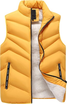 FEOYA Mens Casual Padded Vest Windproof Stand Collar Outdoor Gilet  Lightweight Sleeveless Jacket with Pockets B3 S - ShopStyle