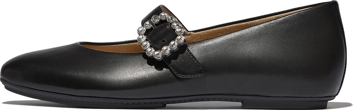 FitFlop DELICATO Crystal-Buckle Leather Mary Janes
