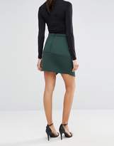 Thumbnail for your product : ASOS Mini Skirt In Scuba With Wrap Pep Hem Detail