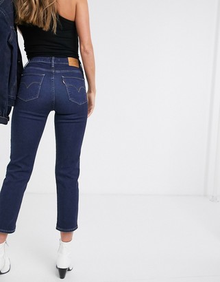 Levi's 724 high rise crop straight leg jeans in indigo - ShopStyle