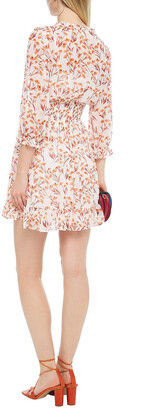 Maje Rythona Metallic-trimmed Floral-print Chiffon Mini Dress