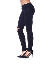Thumbnail for your product : Missy Empire Anjie Black Distressed Ripped Knee Jeans