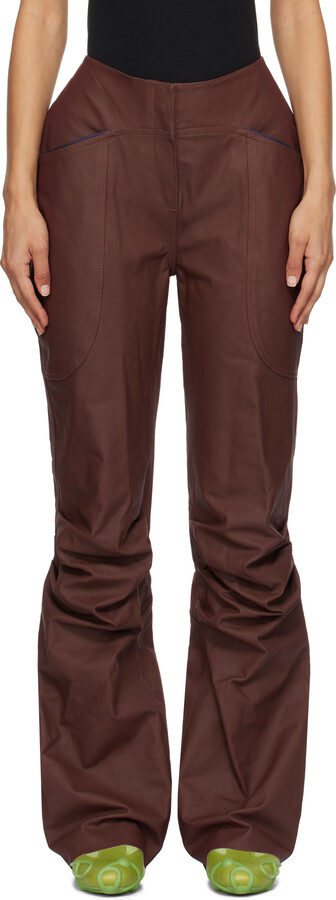 ECCO.kollektive Burgundy Kiko Kostadinov Edition Eero Leather Pants