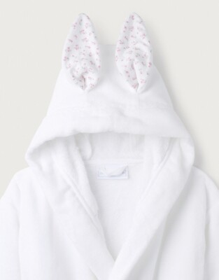 The White Company Velour Bunny Robe (1-12yrs), White, 9-10Y