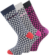 Thumbnail for your product : Ted Baker Assorted Heart Print 3 Pack Socks
