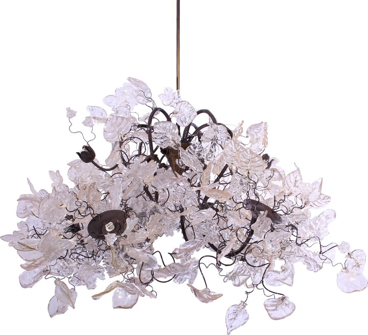 Etsy Royal Hanging Chandeliers With Clear Transparent Leaves & Flowers For Living Room Or Dining Table Lighting