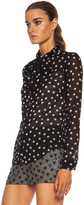Thumbnail for your product : RED Valentino Stars Silk Button Down with Removable Collar in Black