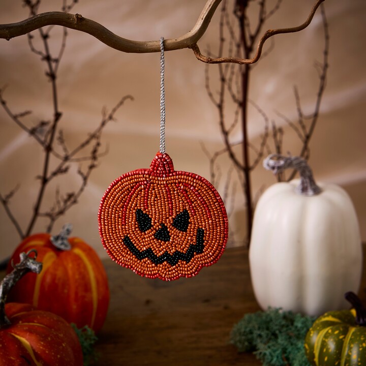 Dunelm Pumpkin Beaded Hanging Decoration Orange ShopStyle Fall Pillows