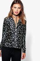 Thumbnail for your product : boohoo Petite Lucy Floral Pyjama Style Shirt