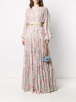 Giambattista Valli Floral Print Silk Skirt