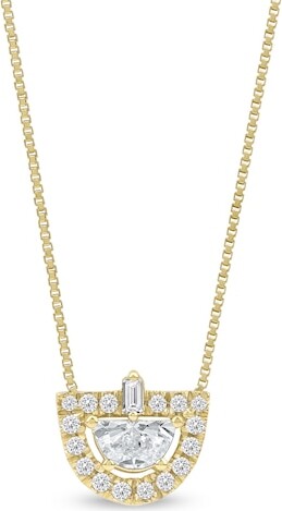Zales 1/3 CT. T.w. Half-Moon Lab-Grown Diamond Frame Pendant in 14K Gold (F/Vs2)