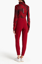 Thumbnail for your product : Calvin Klein Performance Cropped printed cotton-blend fleece track pants