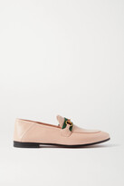 Thumbnail for your product : Gucci Brixton Horsebit-detailed Webbing-trimmed Leather Collapsible-heel Loafers