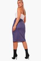 Thumbnail for your product : boohoo Plus Katy Bold Stripe Midi Skirt