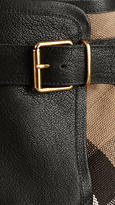 Thumbnail for your product : Burberry Check Panel Belted Buffalo Leather Boots
