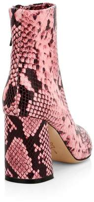 Alice + Olivia Delanie Snakeskin Print Leather Ankle Boots