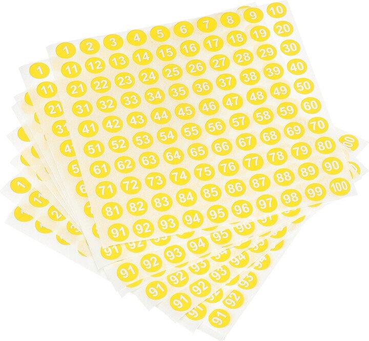 Unique Bargains Number Sticker 1100 Label Number Self Adhesive Yellow