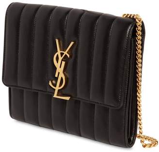 Saint Laurent Vicky Quilted Leather Chain Wallet Bag