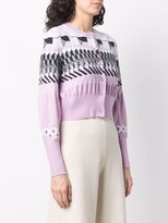 Thumbnail for your product : Barrie Geometric-Pattern Cropped Cardigan
