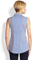 Thumbnail for your product : Saks Fifth Avenue Striped Poplin Cutaway Blouse