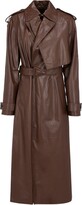Belted Leather Trench Coat 