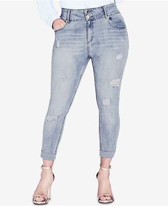 City Chic Trendy Plus Size Ripped Skinny Jeans
