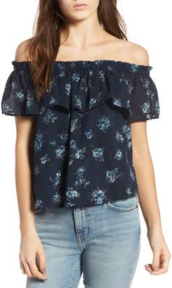 Current/Elliott The Ruffle Off the Shoulder Top