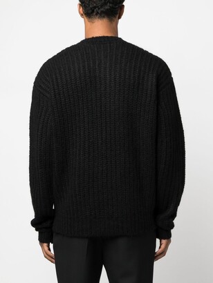 Represent Embroidered-Logo Ribbed Jumper