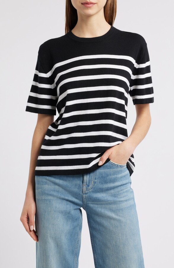 Rails Stripe Cotton & Cashmere T-Shirt