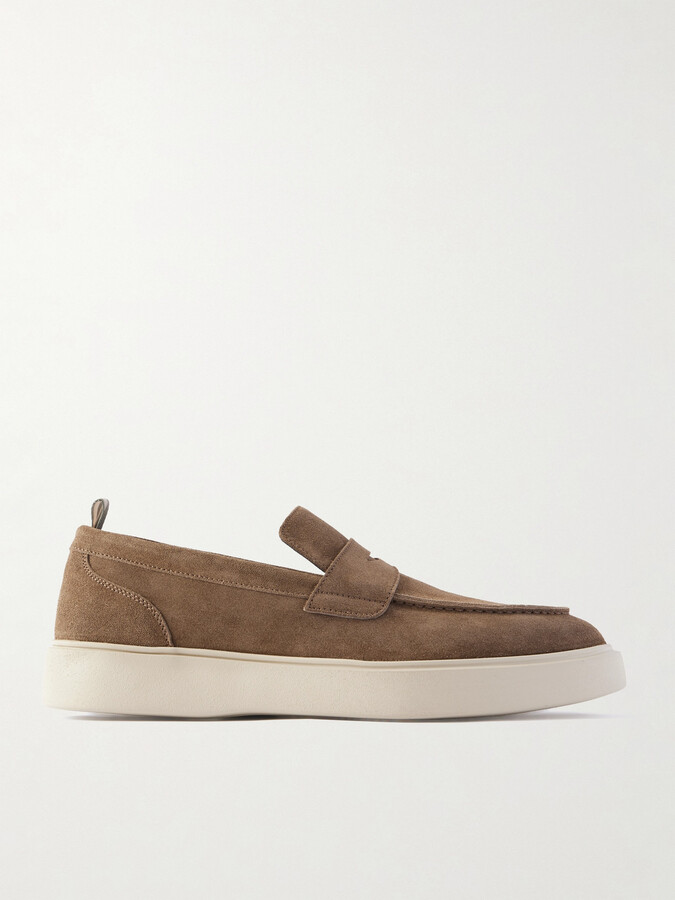 Officine Creative Frame 001 Suede Penny Loafers