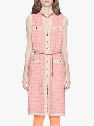 Gucci Short tweed dress with chain belt