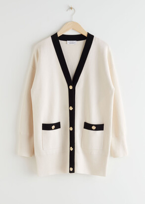 And other stories Oversized Gold Button Cardigan