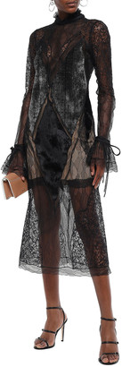 Jonathan Simkhai Velvet-paneled Corded Lace Midi Dress
