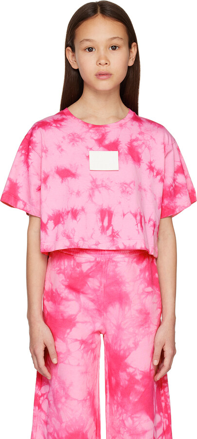 MM6 MAISON MARGIELA Kids Pink Tie-Dye T-Shirt