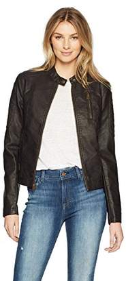 Levi's Women's Faux Leather Fashion Quilted Racer Jacket