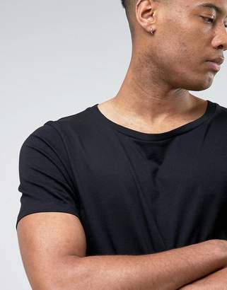 ASOS Design DESIGN Tall longline t-shirt with scoop neck in black