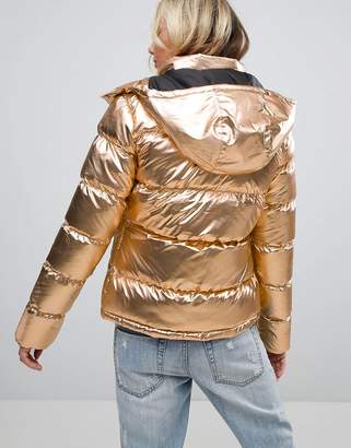 Brave Soul Quilted Metallic Coat