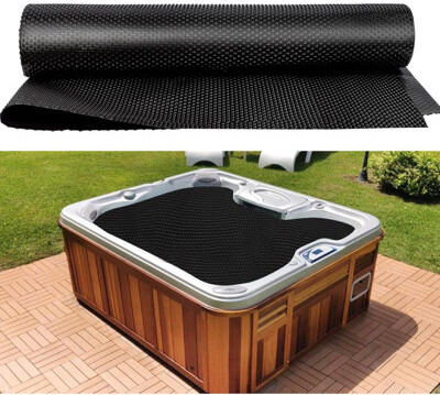 DESIGN SHOP BY SHELL 8 X 8 FT Spa And Hot Tub Cover, 16Mil Square Hot Tub Thermal Blanket, Insulation Solar Blanket Bubble Cover For Energy Efficiency & Safety