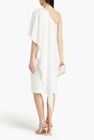 Thumbnail for your product : Badgley Mischka One-shoulder draped stretch-crepe dress