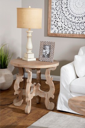 Rustic Reclaimed Wood End Table, Small Round Side Tables for