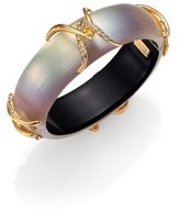Thumbnail for your product : Alexis Bittar Imperial Lucite & Pave Crystal X Motif Bangle Bracelet