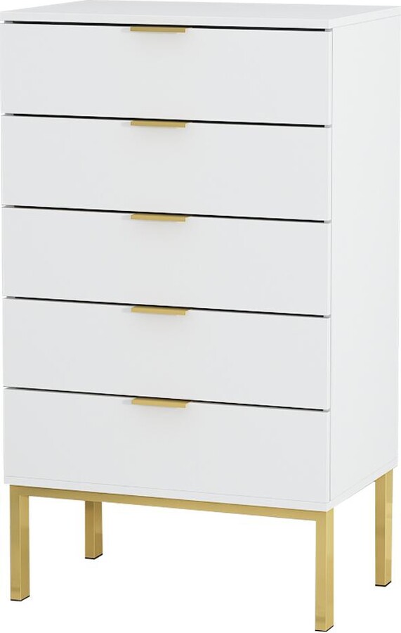 Homsee Minimalist style white double door wardrobe, bedroom Armoire, wooden Closet