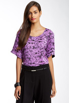 Thumbnail for your product : Robert Rodriguez Silk Graphic Cropped Blouse