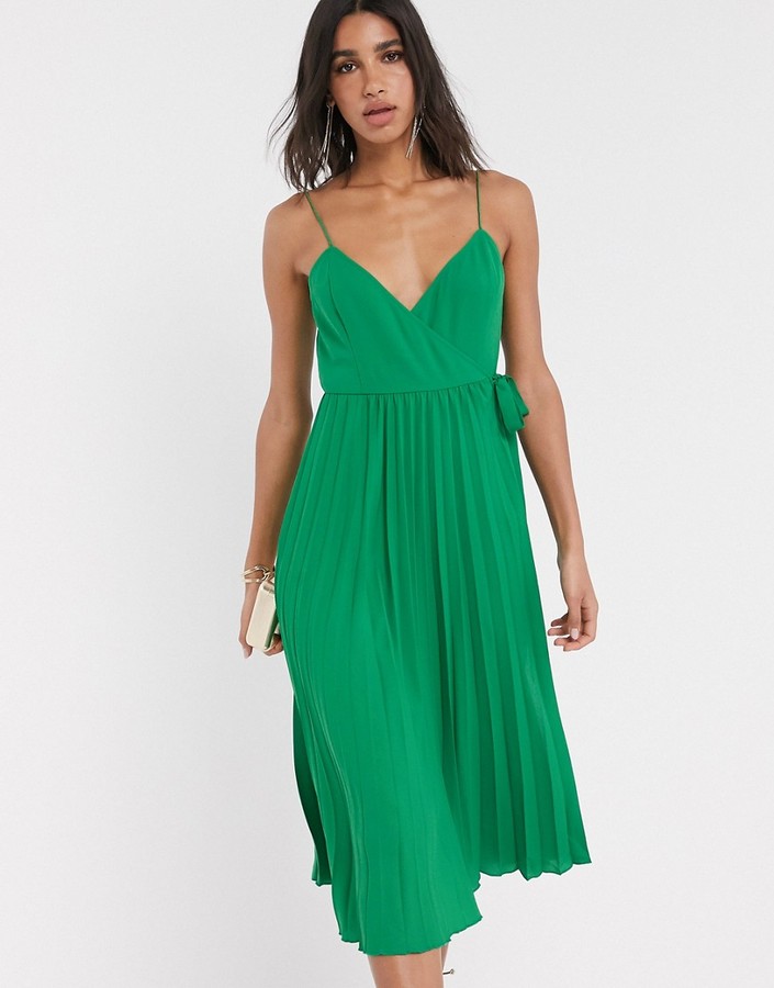 cami wrap midi dress