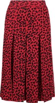 Leopard Silk-Blend Skirt 