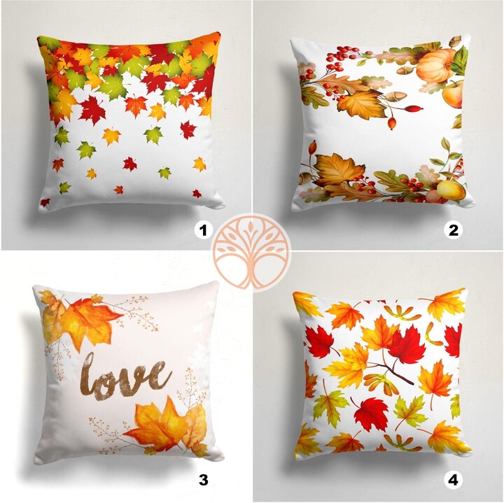 Etsy Fall Trend Pillow Cover|Autumn Cushion Case|Dry Leaves Throw Pillow|Decorative Case|Housewarming Farmhouse Style Outdoor Case