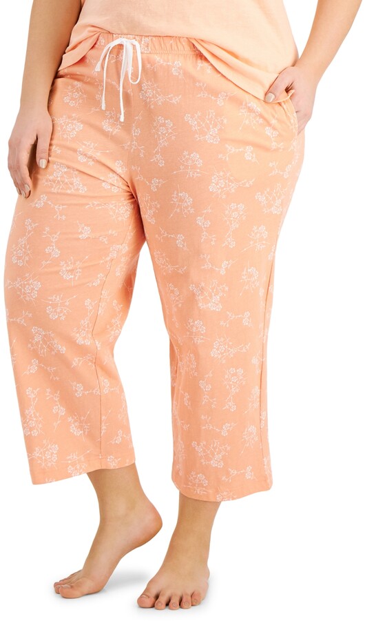 Charter Club Plus Size Cotton Cropped Pajama Pants, Created for Macy's